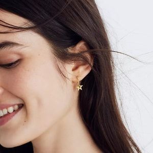 madewell star charm hoop earrings